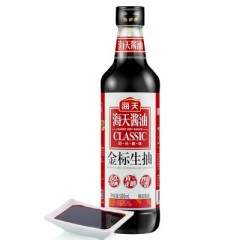 海天 金标生抽 500ml 调味品 经典酱油炒菜点蘸火锅蘸料调味料HADAY(ขวด) ฉลากทอง