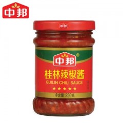 中邦 桂林辣椒酱230g/瓶 佐餐拌饭酱开胃辣酱中辣 น้ำจิ้มพริก กุ้ยหลิน