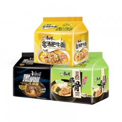 康师傅方便面金汤肥牛/黑胡椒牛排/日式豚骨袋装泡面速食面