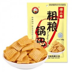 傻二哥 粗粮锅巴100g 麻辣味膨化零食小吃休闲 ขนมปังอบกรอบ ห่อสีเหลือง ตราซ่าเอ๋อเกอ