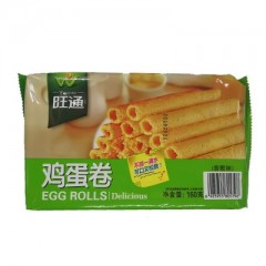 旺通鸡蛋卷160g可口松化老式手工蛋卷休闲零食广东特产 ขนมไข่ม้วน