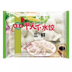 【冻品】อาหารแช่แข็ง 甲天下香菇水饺/韭菜水饺/三鲜水饺500gเกี๊ยวจีน 21193