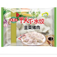 【冻品】อาหารแช่แข็ง 甲天下香菇水饺/韭菜水饺/三鲜水饺500gเกี๊ยวจีน 21193