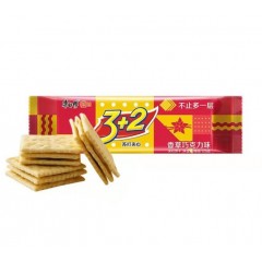 康师傅3+2苏打夹心饼干（香草巧克力味）125g  ขนมบิสกิต รสเลม่อน 125 กรัม ห่อแดง