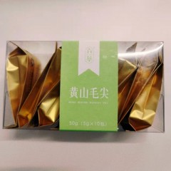 【买一赠一/1แถม1】六萃黄山毛尖50g（5g*10包）茶叶鲜茶绿茶春茶 ชาหวงซาน เหมาเจี้ยน ซองสีทอง 4กรัม*10ซอง ซองทอง