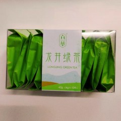 【买一赠一/1แถม1】六萃龙井绿茶40g（4g*10包）茶叶鲜茶春茶 ชาเขียว  ตราริ๊วเป๋อ 4 กรัม*10ซอง ซองเขียว